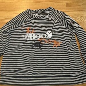 Striped Halloween Graphic Women's Top